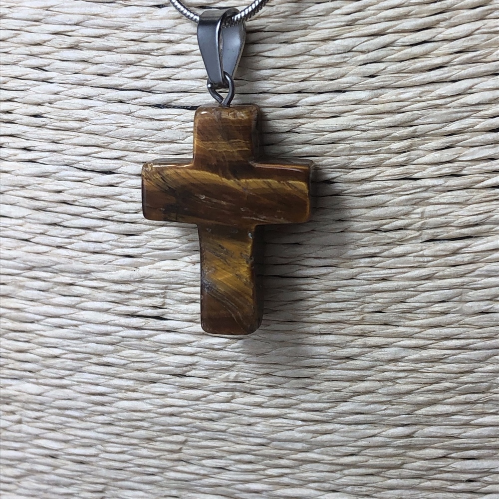 🔥HOT SALE🔥 Healing Natural Stone Cross Necklace